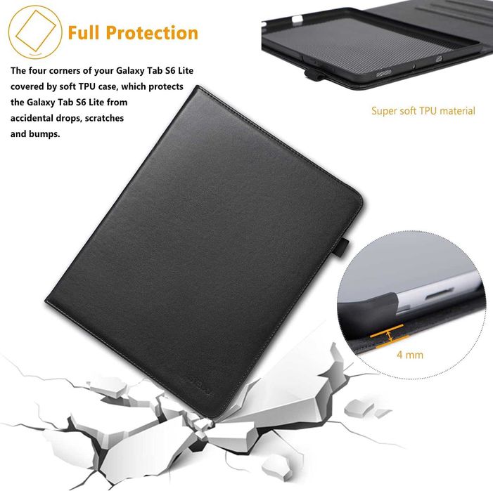 HYZUO 10,4-инчов калъф от еко кожа, съвместим с Samsung Galaxy Tab А7