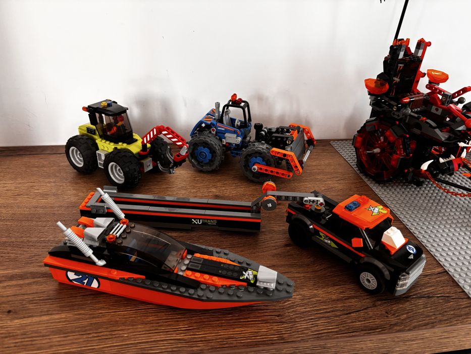 Lego batman, paianjen, ninjago, buldozer, camion cu barca