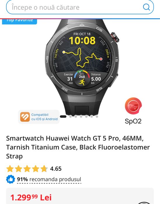 Huawei Watch GT 5 Pro, 46MM, sigilat, transport inclus