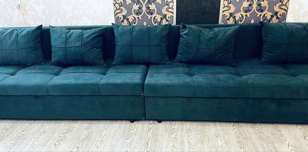 Диван 4 метра изумруд