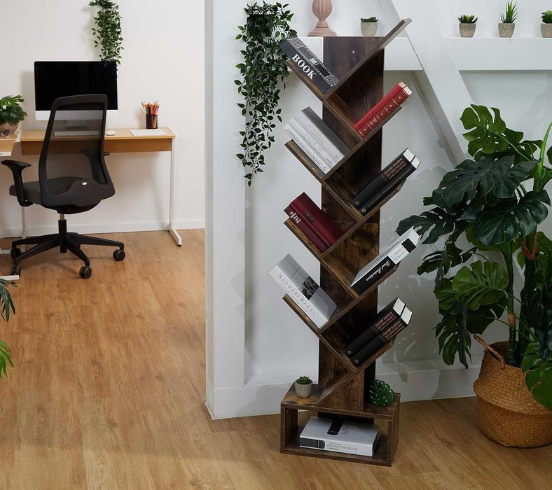 Рафт секция, библиотека дърво за книги 9 нива с чекмедже,избор на цвят