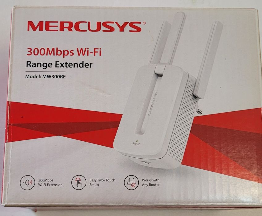 Amplificator nou Wi-Fi Mercusys MW300RE, 300 Mbit/s, 2.4 GHz, 3 antene externe