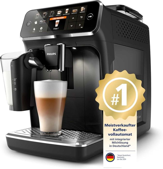 Нова Автоматична Кафемашина Кафеавтомат Philips LatteGo EP5441/50, Серия 5400, 2 години Гаранция, Керамична Мелачка