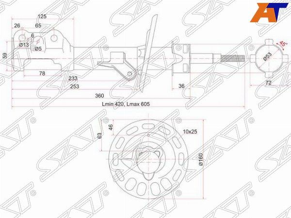 Стойка передняя Honda Fit