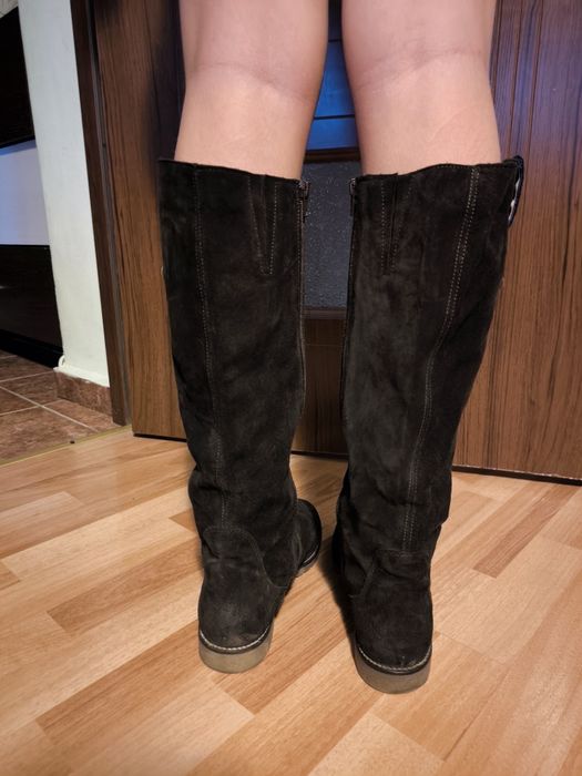 Cizme piele naturala intoarsa Tommy Hilfiger 41