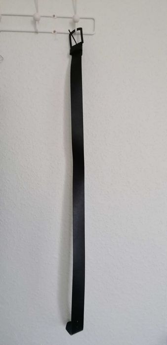 Страхотен черен мъжки кожен колан от естествена кожа 110 см.