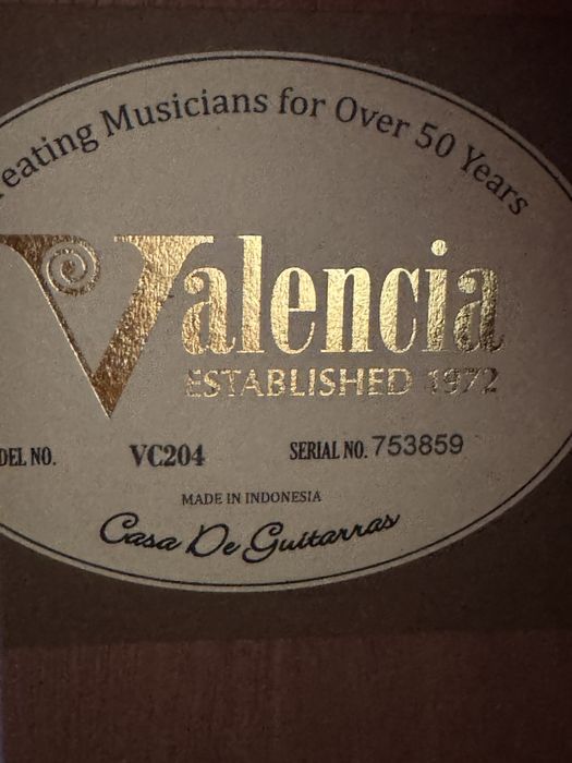 Класическа китара класик Valencia established 1972