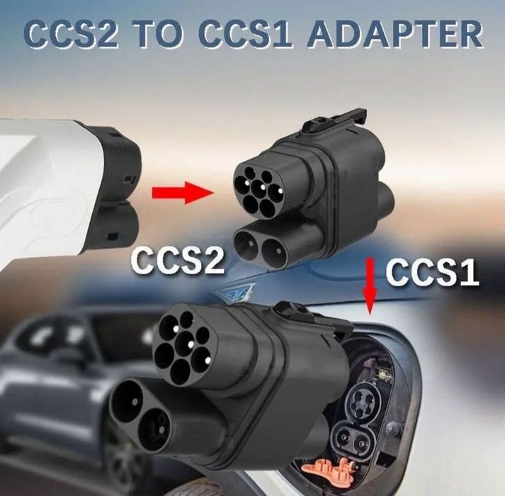 В наличии, Переходник для ССS2 to CCS1, CC2 to TESLA.