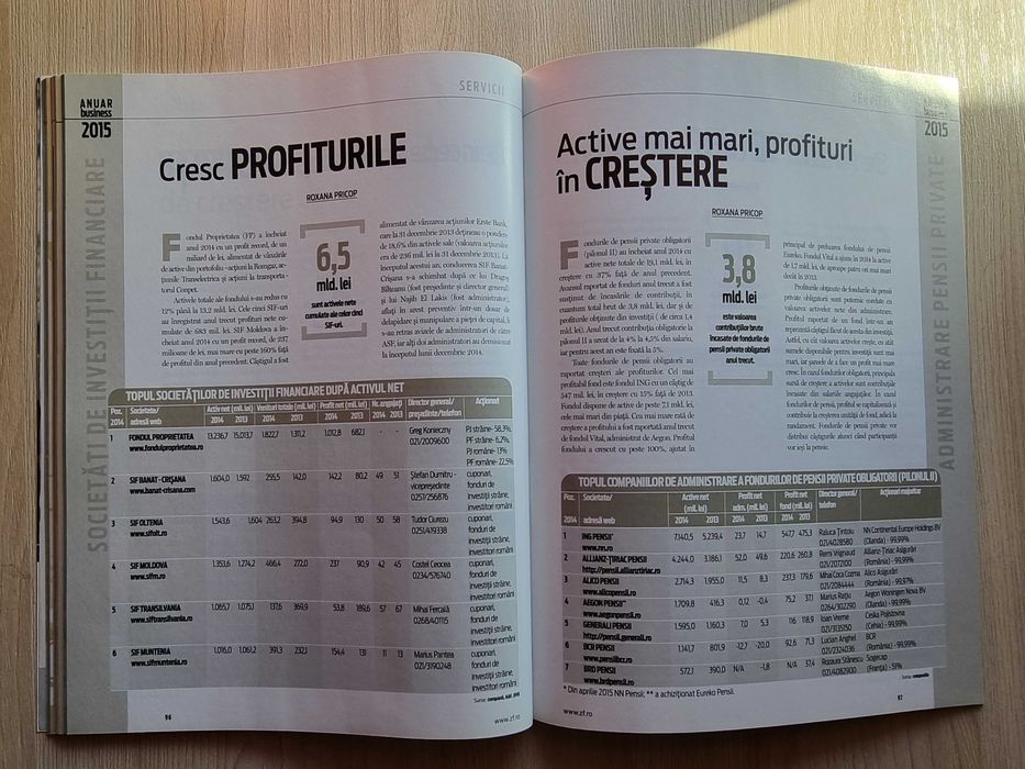 Revista CEI mai MARI JUCATORI din ECONOMIE 2015 - Ziarul Financiar ZF