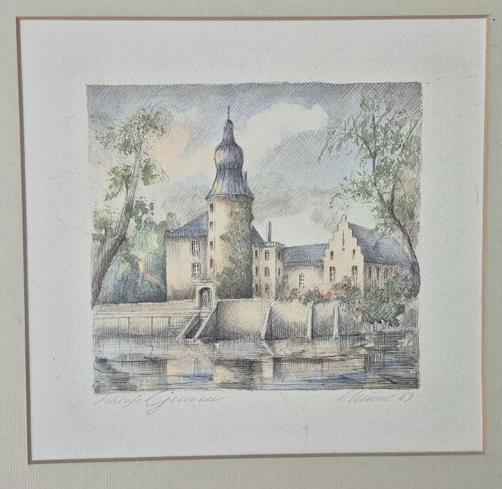 Tablou acuarelă tuș grafică