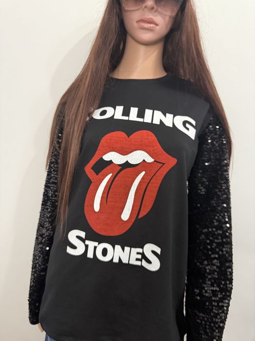 Блуза с ефектни ръкави от пайети