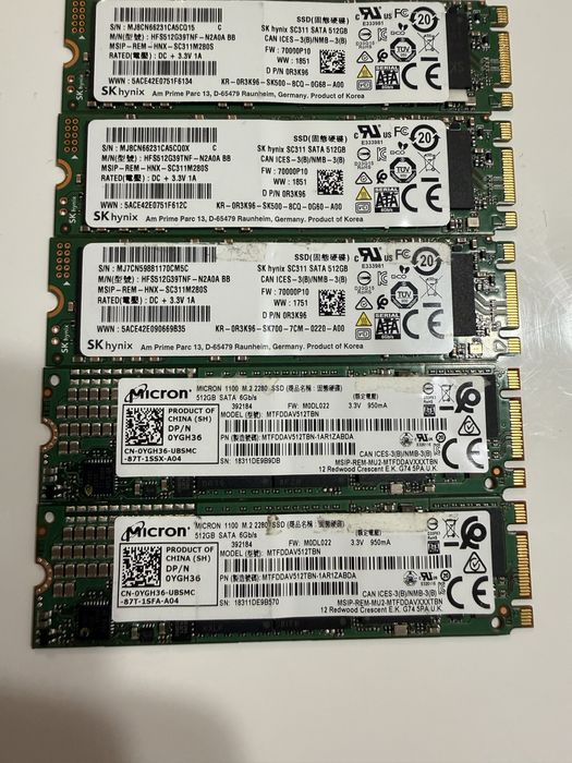 SSD-uri M2 SATA 512gb SkHynix/Micron