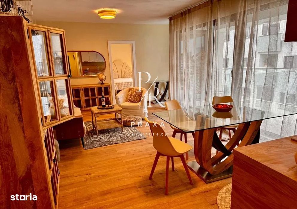 Apartament 3 camere, 70mp, mobilat complet modern, garaj, zona Borhanc