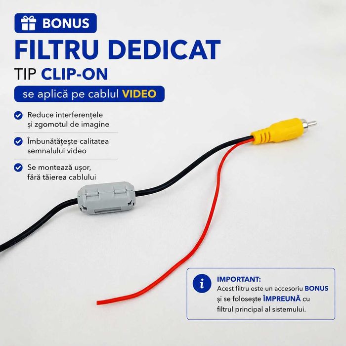 Filtru Cameră Marșarier Premium–CANBUS–PWM–Elimină Interferențele–M7