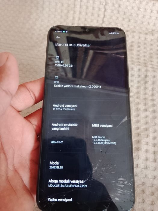 Redmi 10A sensori singan ishlashi oʻrtacha kelishamiz