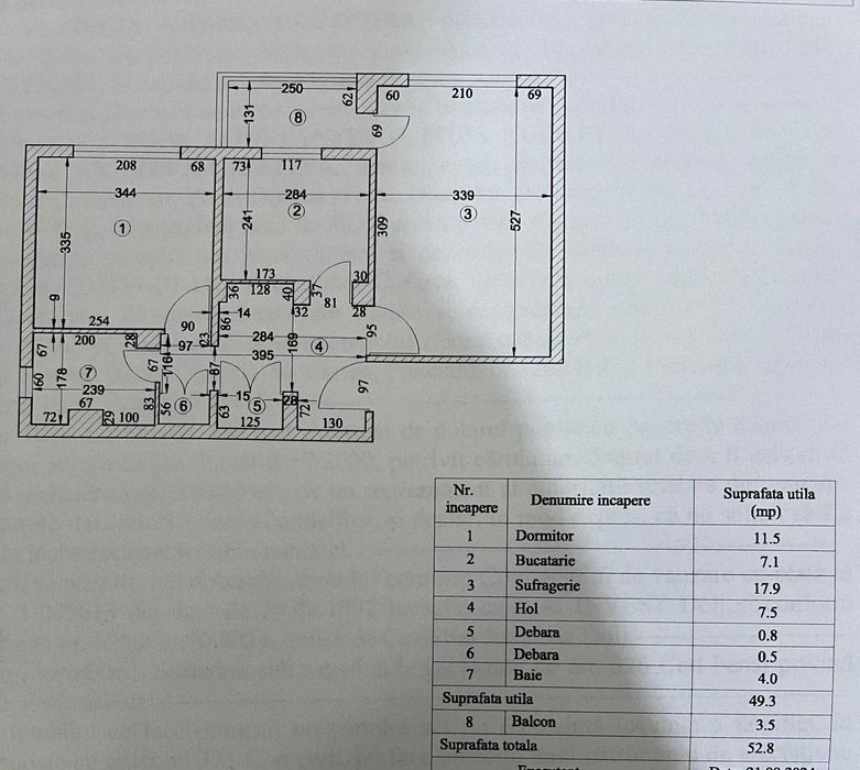 Apartament de 2 camere, decomandat, zona Rond cartier Rovine