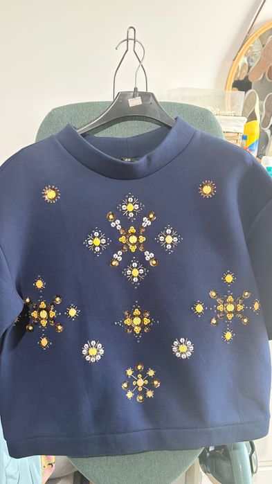 Tricou Zara mânecă bufantă nouă cu imprimeu