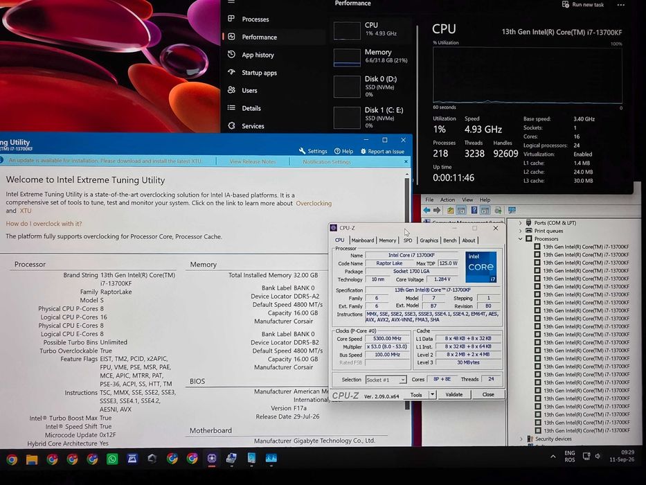 Procesor  i7 13700KF, 16 core 24 thread-uri, turbo 5.4GHz, Socket 1700