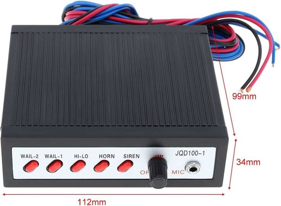 Сирена с микрофон 12V, 100W - 5 сигнални мелодии.