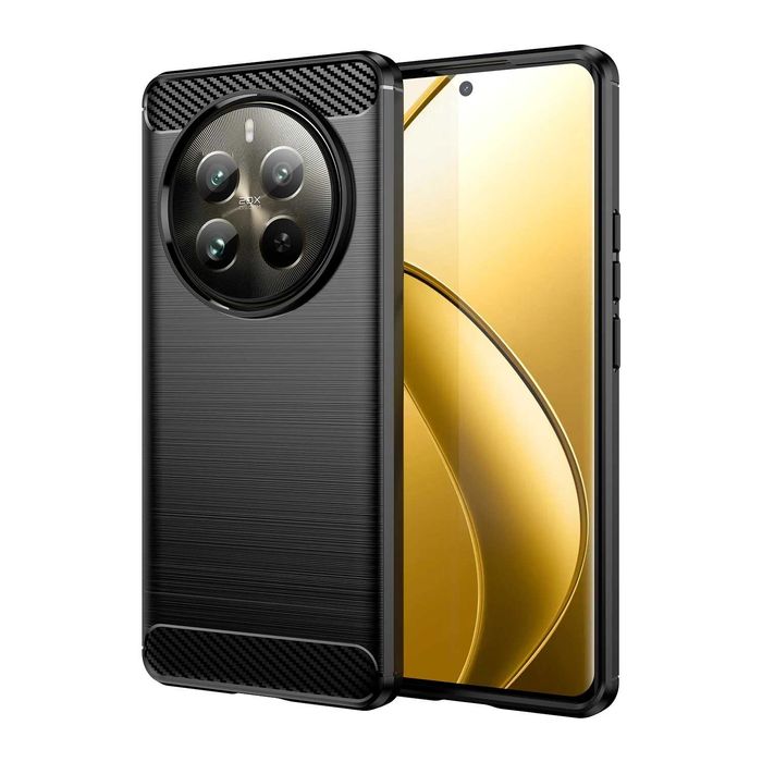 Realme 12 5G / 12X / 12 Pro - Удароустойчив Кейс Гръб CARBON