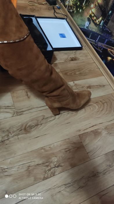 Зимние сапоги замша