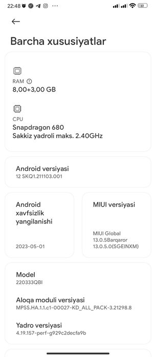 Redmi 10 pover kafolati bilan