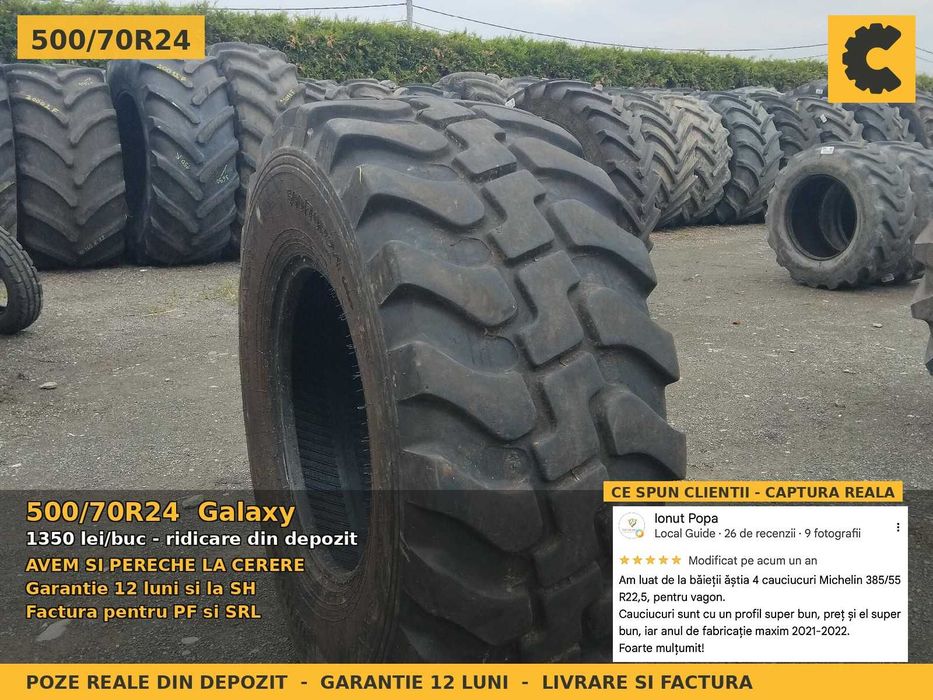 Cauciucuri Anvelope 500/70R24 500/70 R24 5007024 19.5L-24 Galaxy Buldo Industrial SH Second Hand Discount Oferta OCAZIE Utilaje Agricole Pret Bun