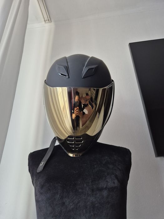 Casca moto Icon Airflite Black + vizieră aurie RST Gold Mirr