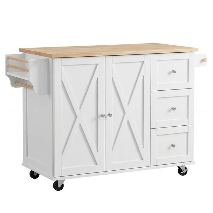 143 см кухненски остров , количка за съхранение с подвижни колела