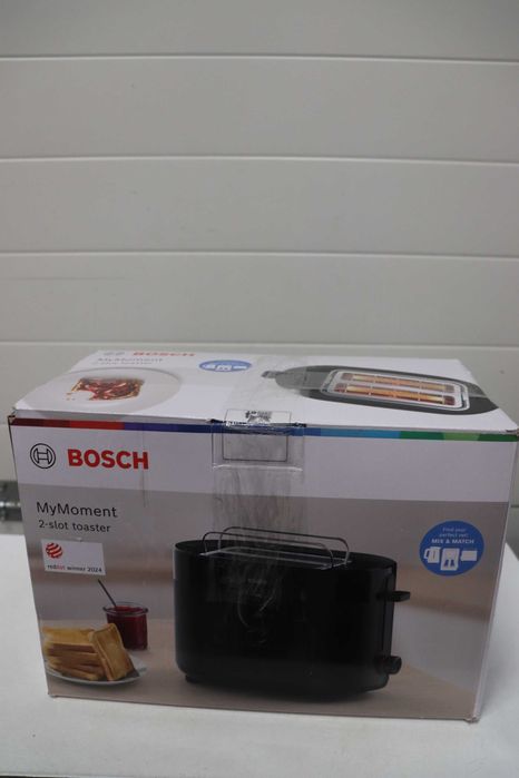 Компактен тостер Bosch MyMoment TAT2M123, вградена приставка за хлебче