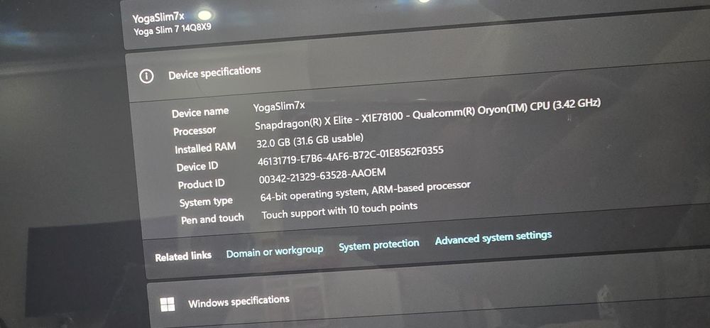Lenovo Slim 7x Snapdragon