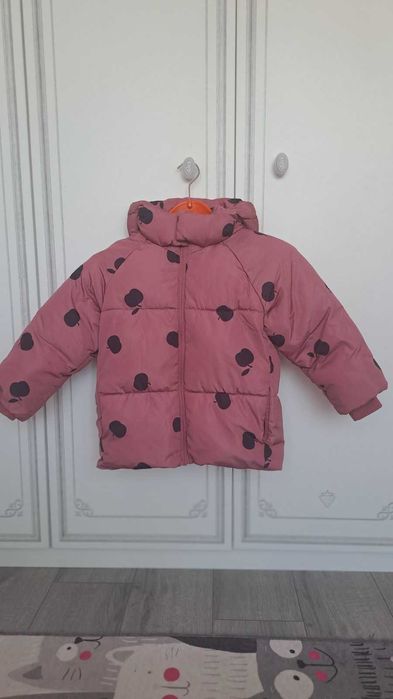 Розово ватирано зимно яке за момиче ZARA