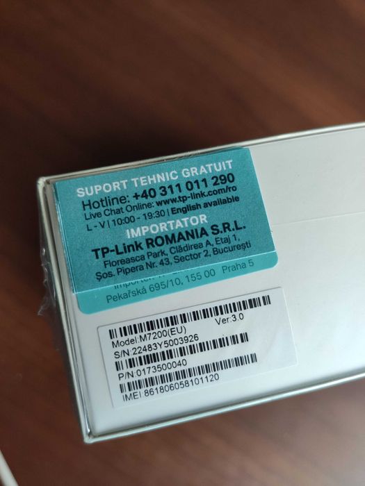 Router WiFi 4G TP-Link M7200 Portabil Orice SIM Cutie Sigilata