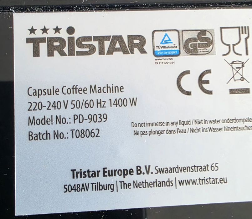 Кафемашина Tristar PD-9039 с капсули