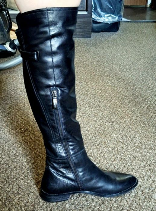 Кожаные сапоги осень/весна