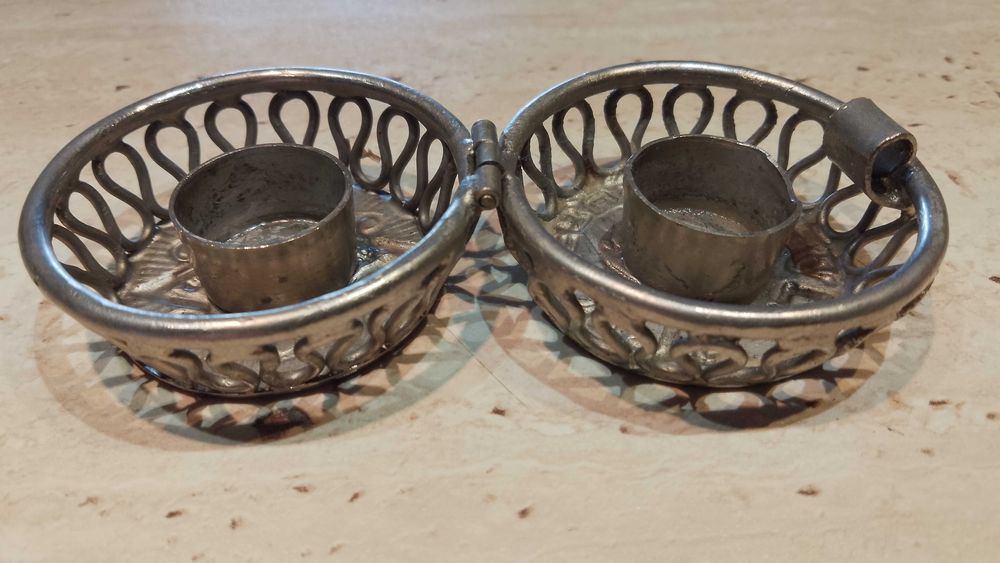 Sfesnic pliabil de Shabbat, argintat, pentru calatorie