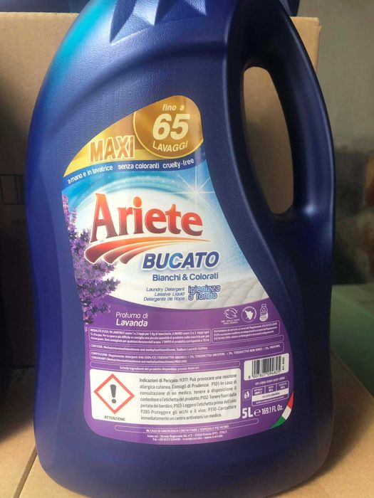 Течен перилен препарат за бяло и цветно пране Schiuma Di Marsiglia / Ariete на едро и дребно