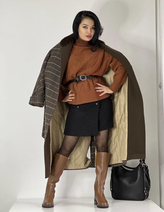 Пальто с норковым воротником