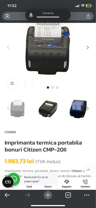 Imprimanta termica, portabila