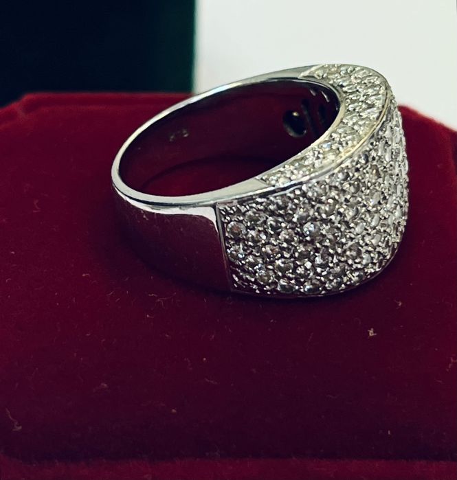 Дамски пръстен бяло злато и брилянти