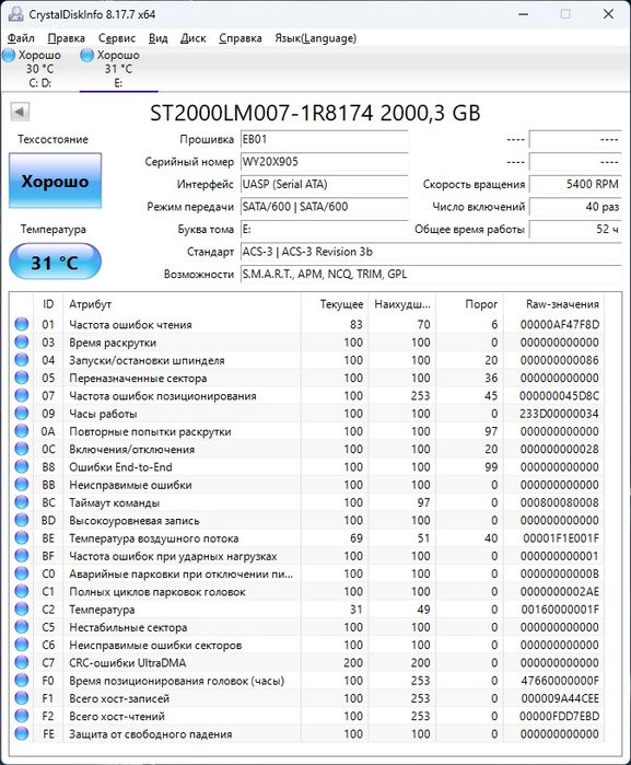 Внешний жесткий диск Adata HV620S 2TB Blue