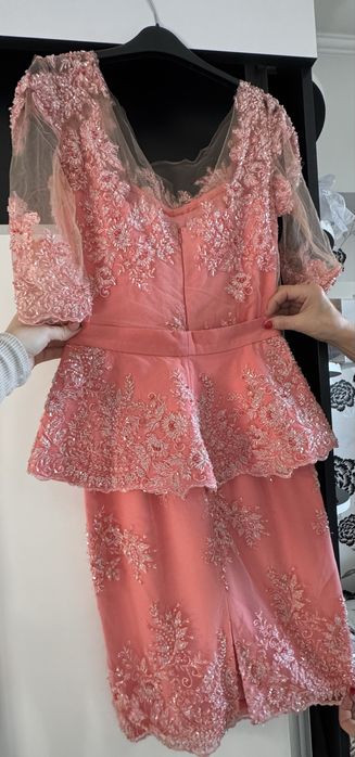 rochie dantela frantuzeasca roz