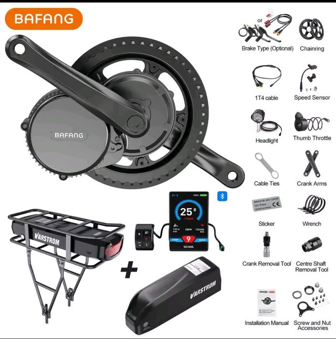 Kit Conversie Bicicletă Electrică Bafang + Baterie Varstrom 48V 20Ah (960Wh) – Nou/Complet