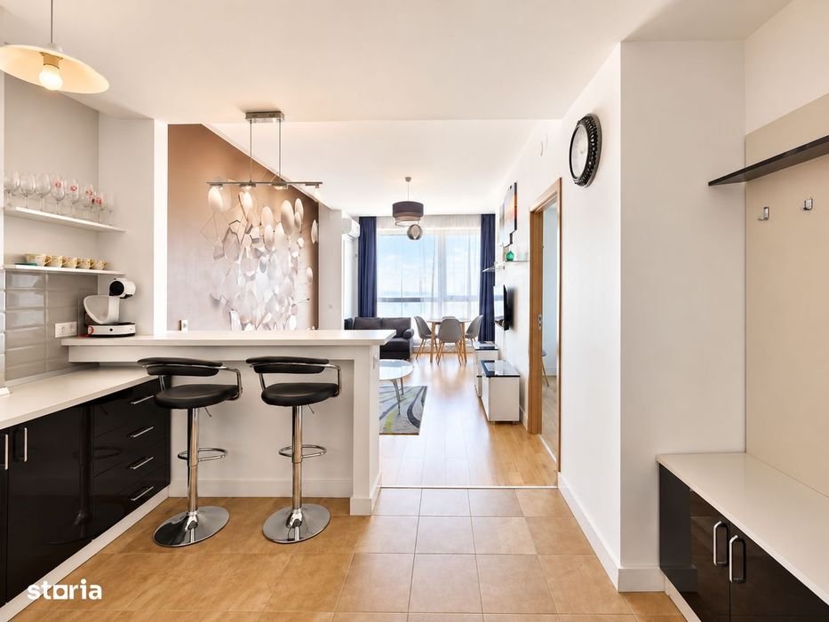 Apartament intr-un complex cu gradina privata si fantani decorative, l