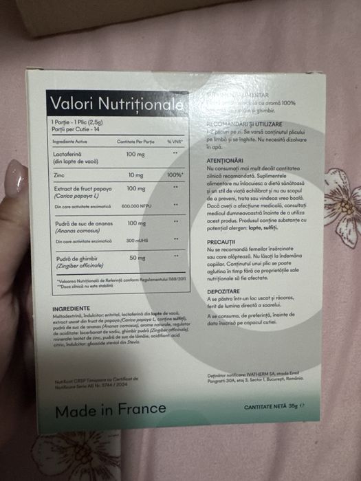 Lactoferin Ginger Zinc