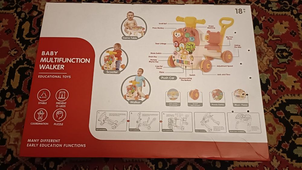 Ходунки-каталка 3 в 1 для малышей
