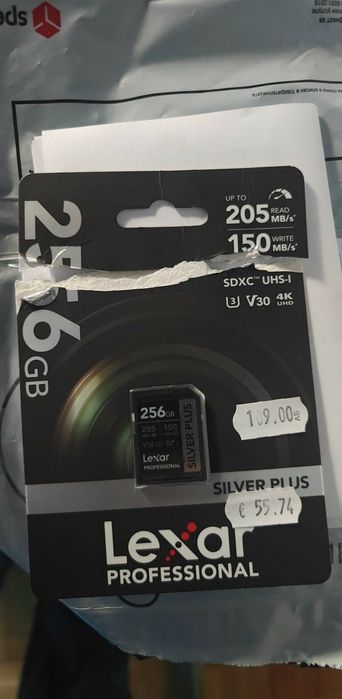 SD card Lexar Professional Silver Plus 256gb