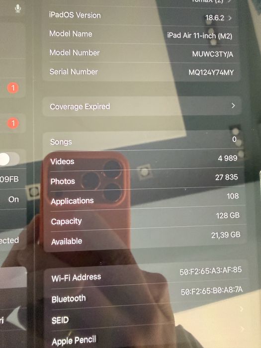 iPad Air 11” 128 GB Wi-Fi – КАТО НОВ | 99% Батерия | Пълен комплект