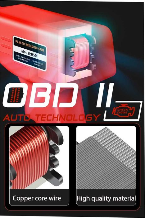 Поялник 150W за лепене на пластмаса с Телчета / Скоби / Пластини