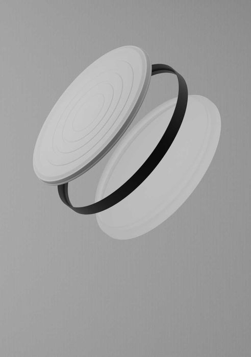 Plafonieră LED 36W ORO NUBE neagra 3850lm 4000K design modern Ø385 mm